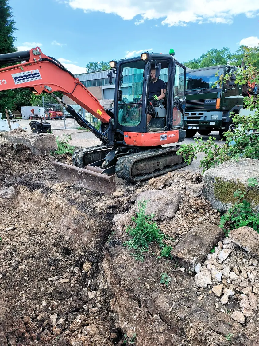Excavating along the cable route