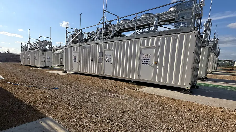 Electrolyser containers on site