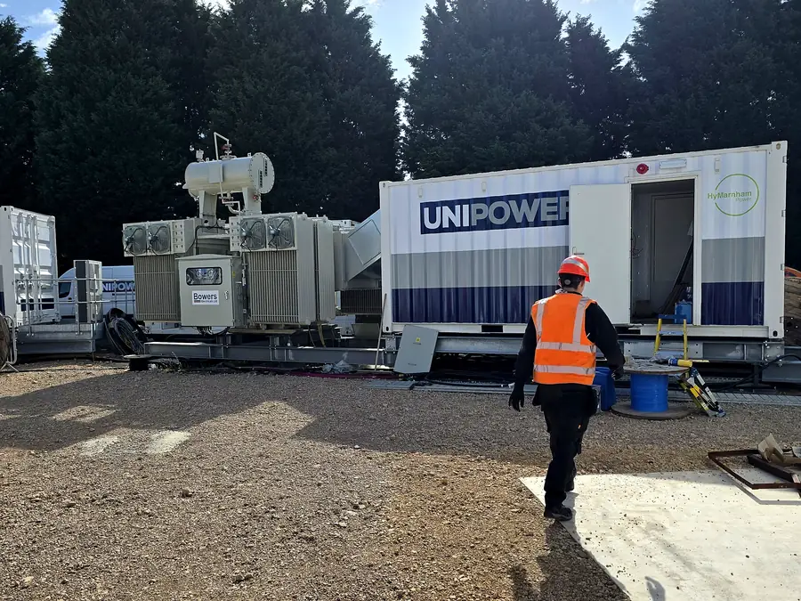 Unipower container and transformer on site